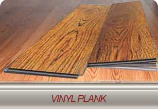 Vinyl plank flooring in many styles and colours.